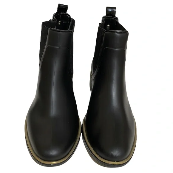 Kate Spade Sedgwick Black Rubber Rain Ankle Boots Size 9 - Picture 3 of 16